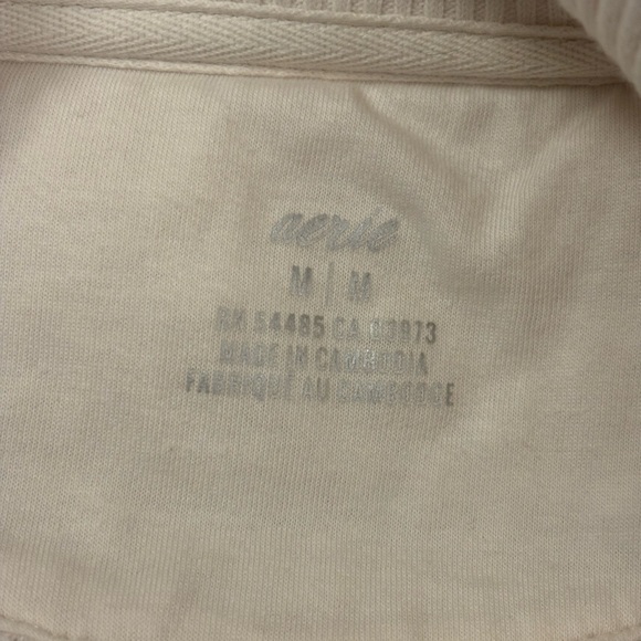 Aerie White Sherpa Quarter Zipup Teddy Jacket - Picture 6 of 6